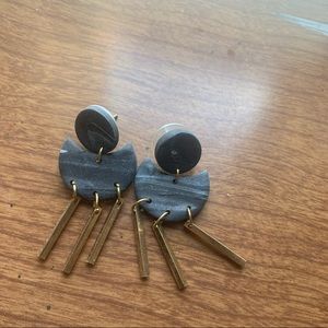 Clay half moon earrings